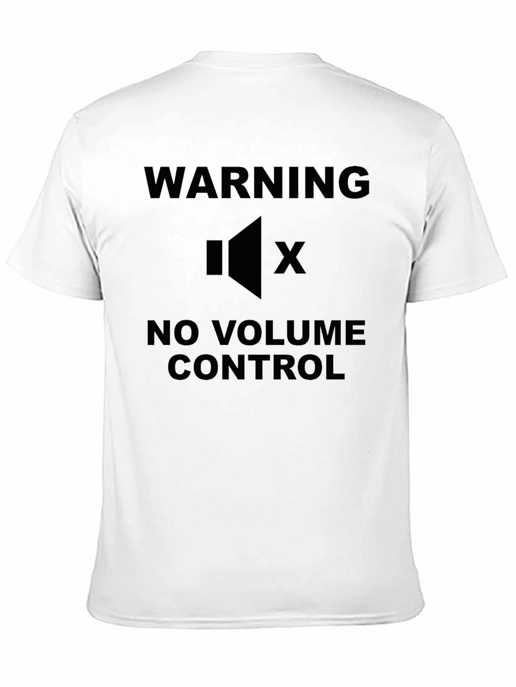 Warning No Volume Control Black Graphic T-Shirt