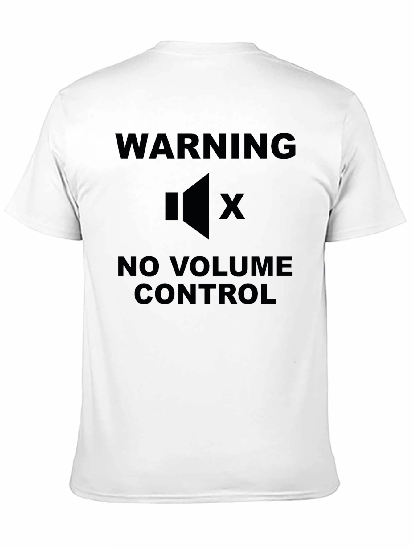 Warning No Volume Control Black Graphic T-Shirt