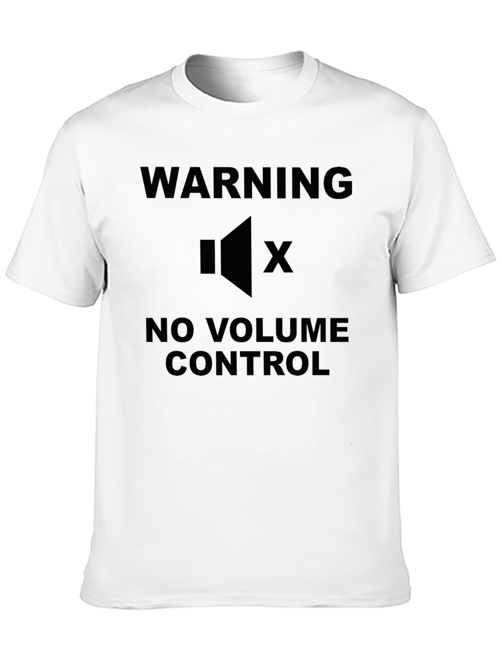Warning No Volume Control Black Graphic T-Shirt