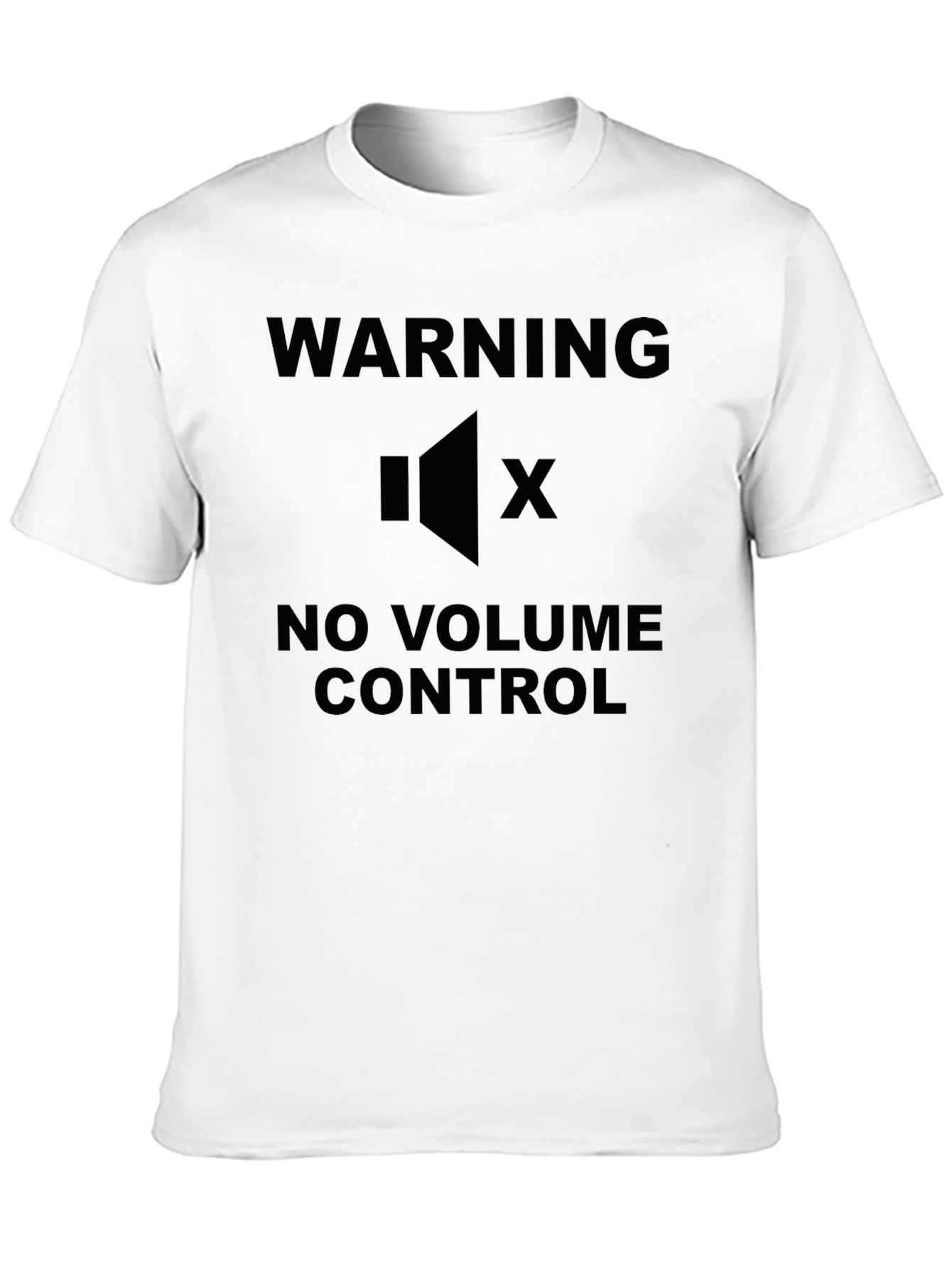 Warning No Volume Control Black Graphic T-Shirt