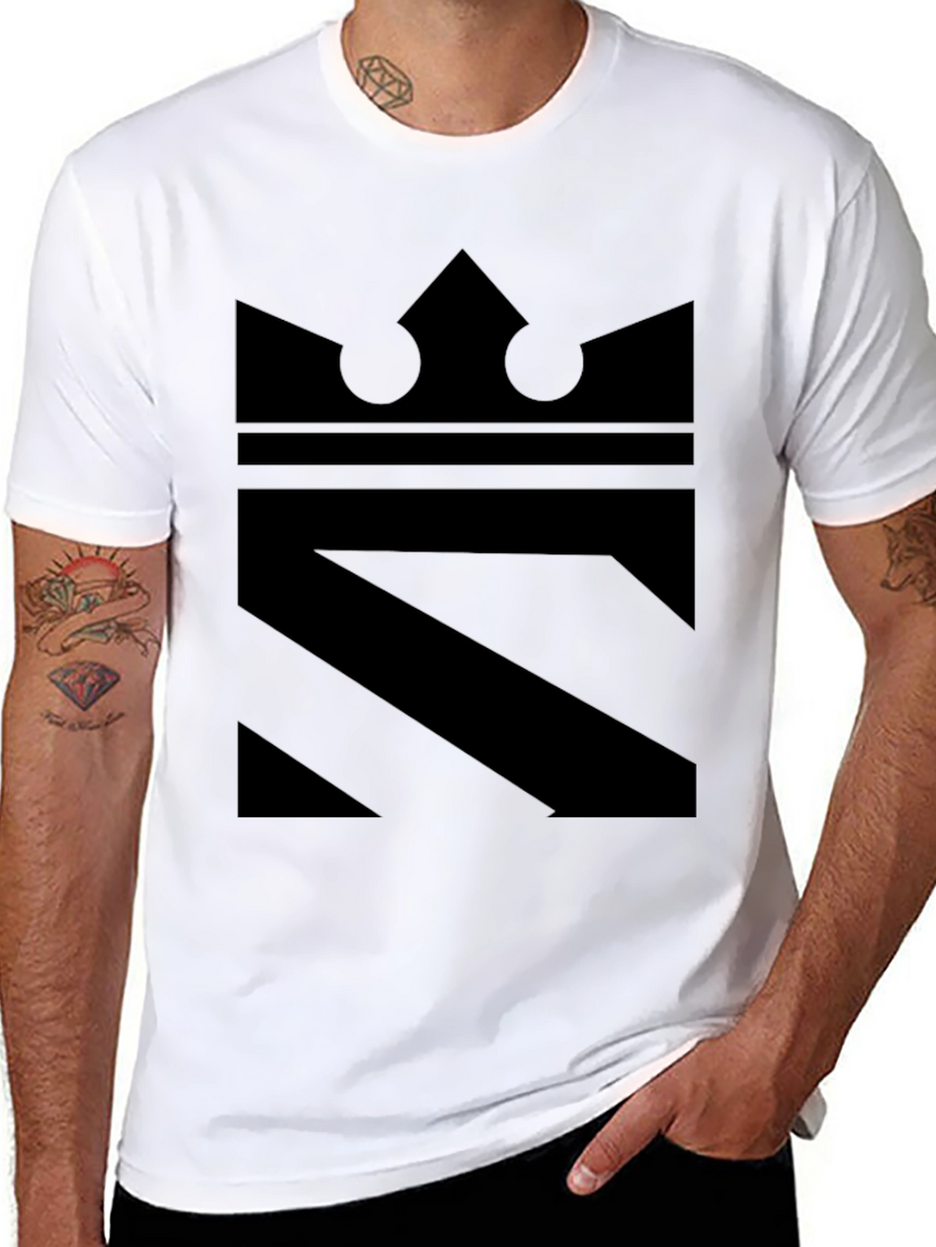 Crown Graphic Black T-Shirt - Modern Style
