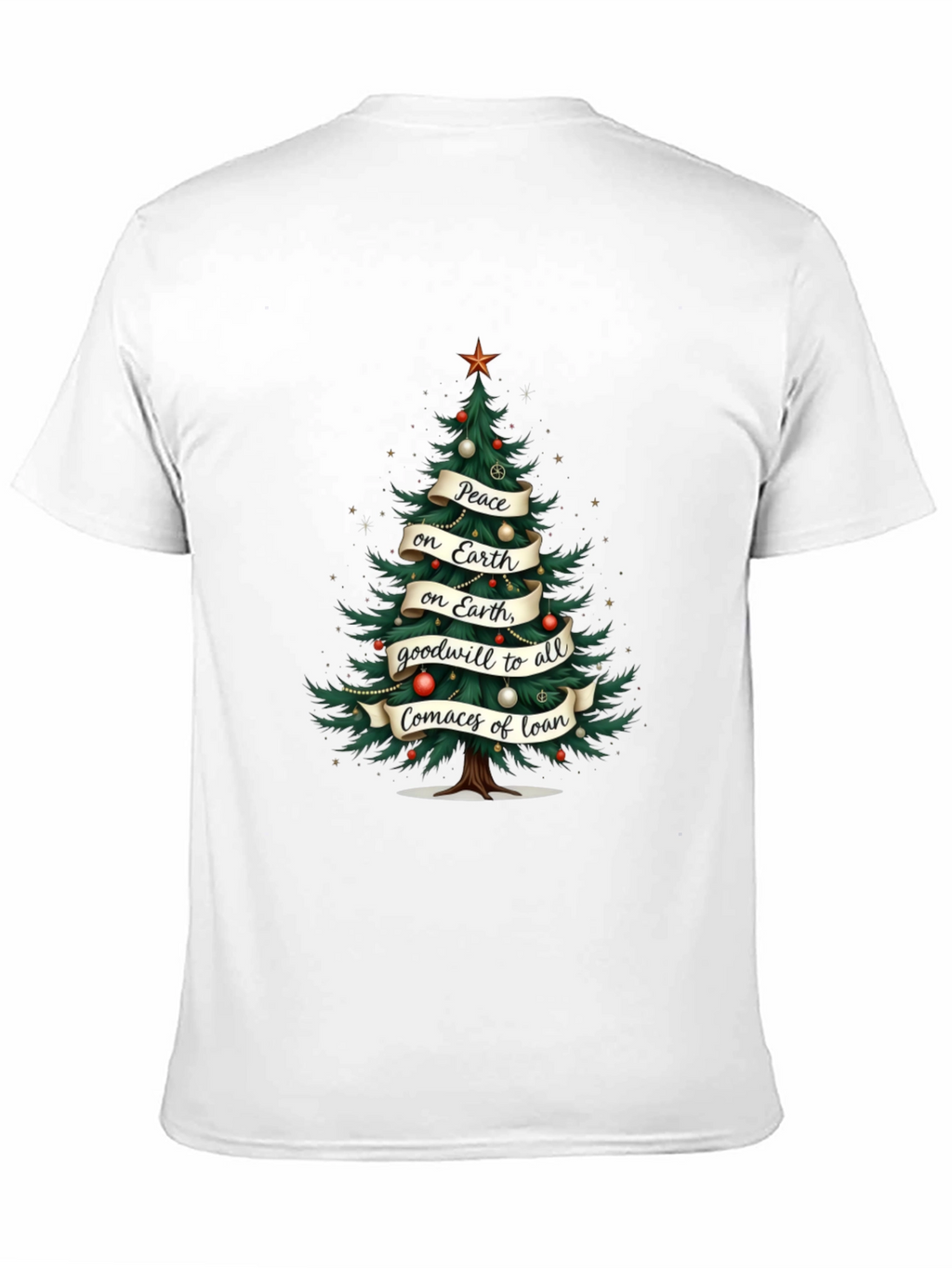 Christmas Tree Peace on Earth Graphic T-Shirt