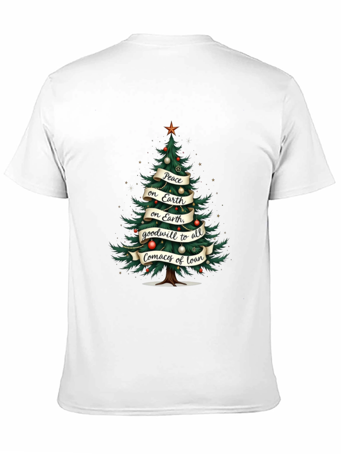 Christmas Tree Peace on Earth Graphic T-Shirt