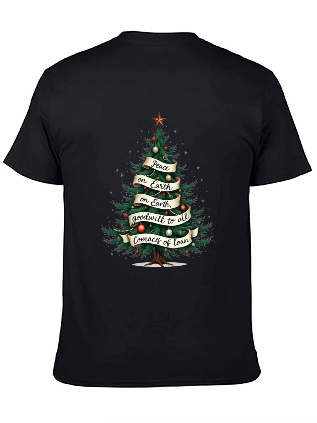 Christmas Tree Peace on Earth Graphic T-Shirt