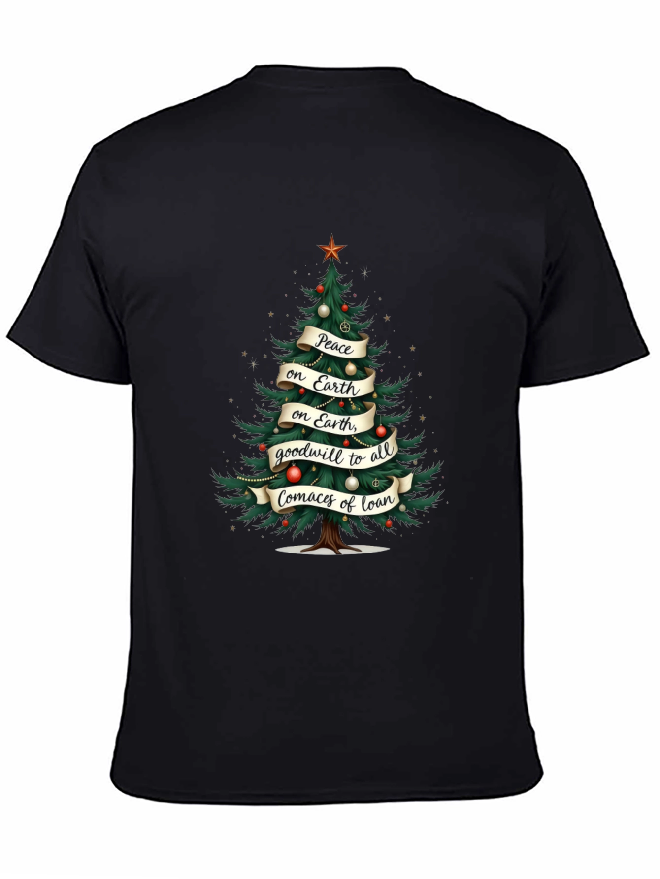 Christmas Tree Peace on Earth Graphic T-Shirt