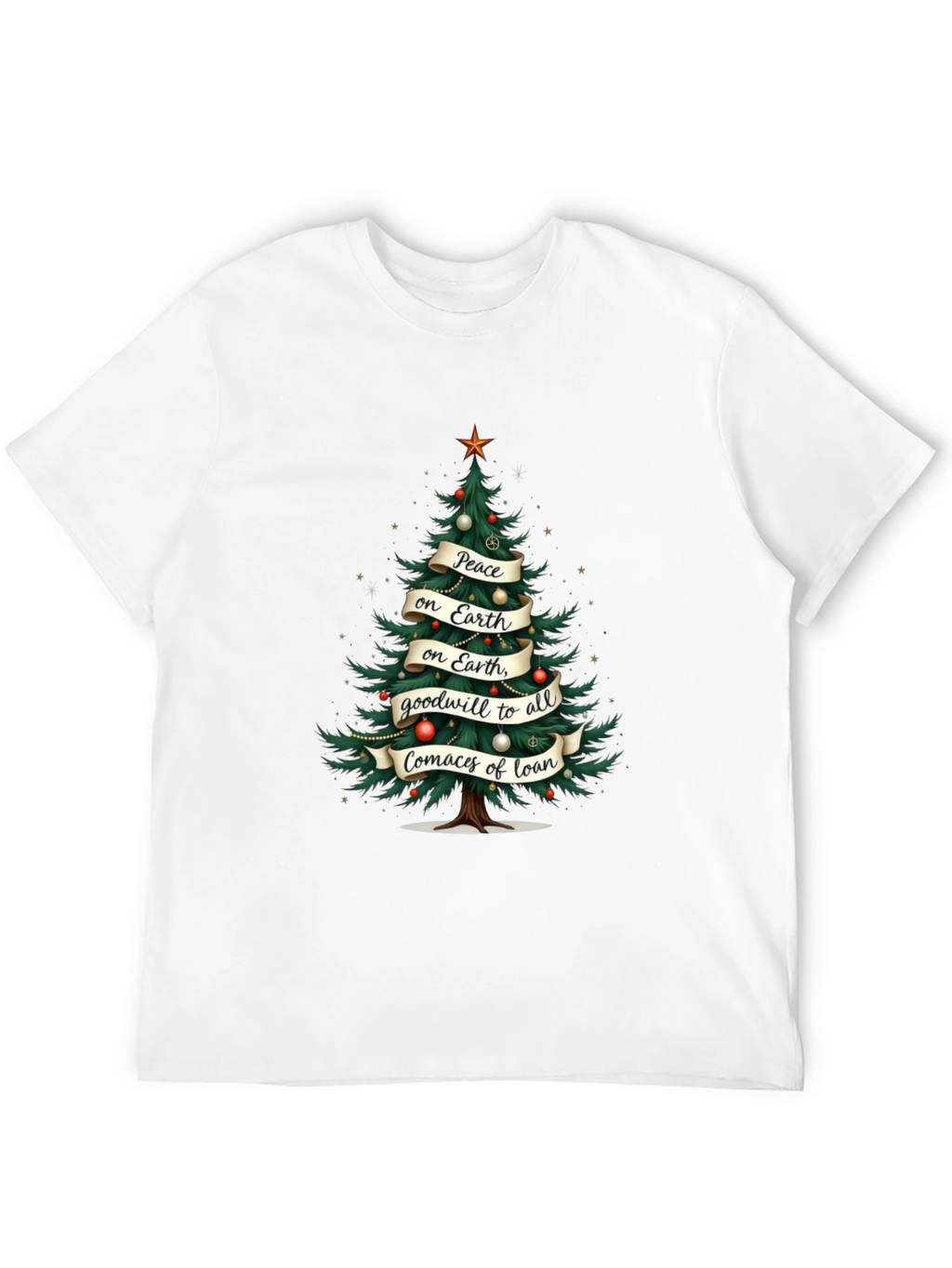Christmas Tree Peace on Earth Graphic T-Shirt