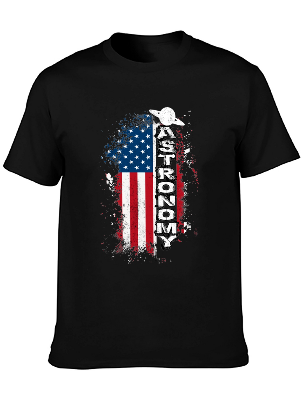 Astronomy American Flag Graphic T-Shirt