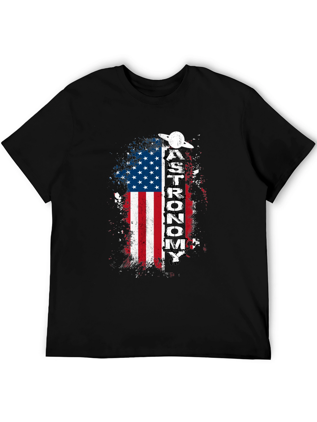 Astronomy American Flag Graphic T-Shirt