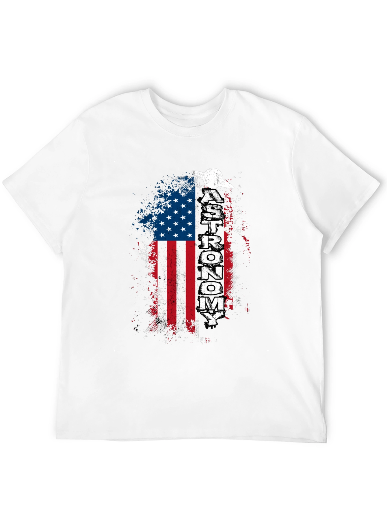Astronomy American Flag Graphic T-Shirt
