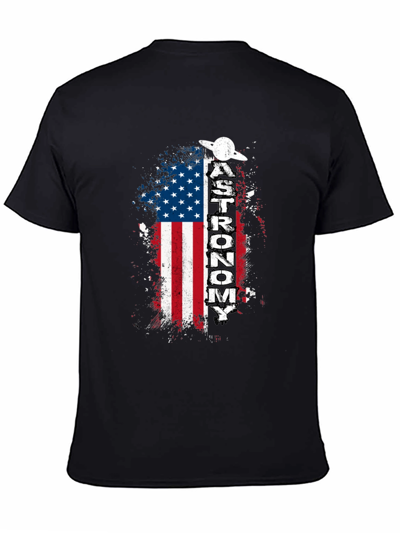 Astronomy American Flag Graphic T-Shirt