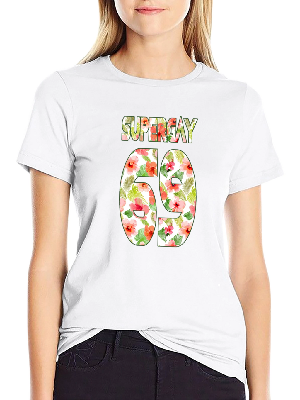 Super Gay 69 Floral Print T-Shirt