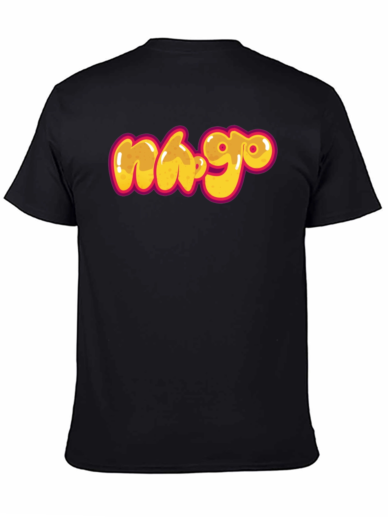 Black Graphic Tee - Cartoon Graffiti Style Print