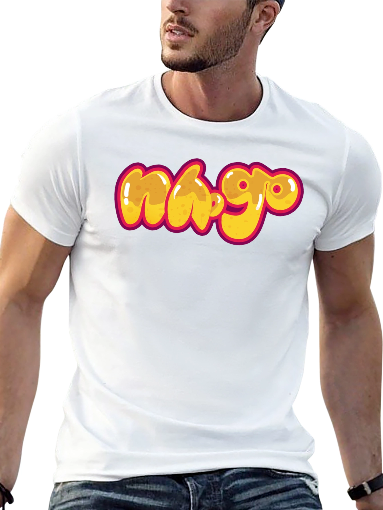 Black Graphic Tee - Cartoon Graffiti Style Print