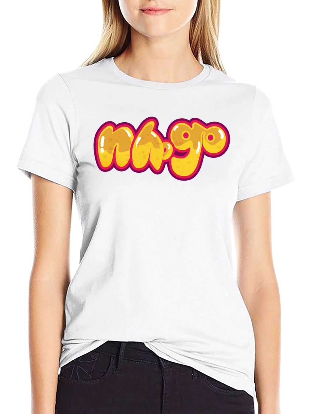 Black Graphic Tee - Cartoon Graffiti Style Print