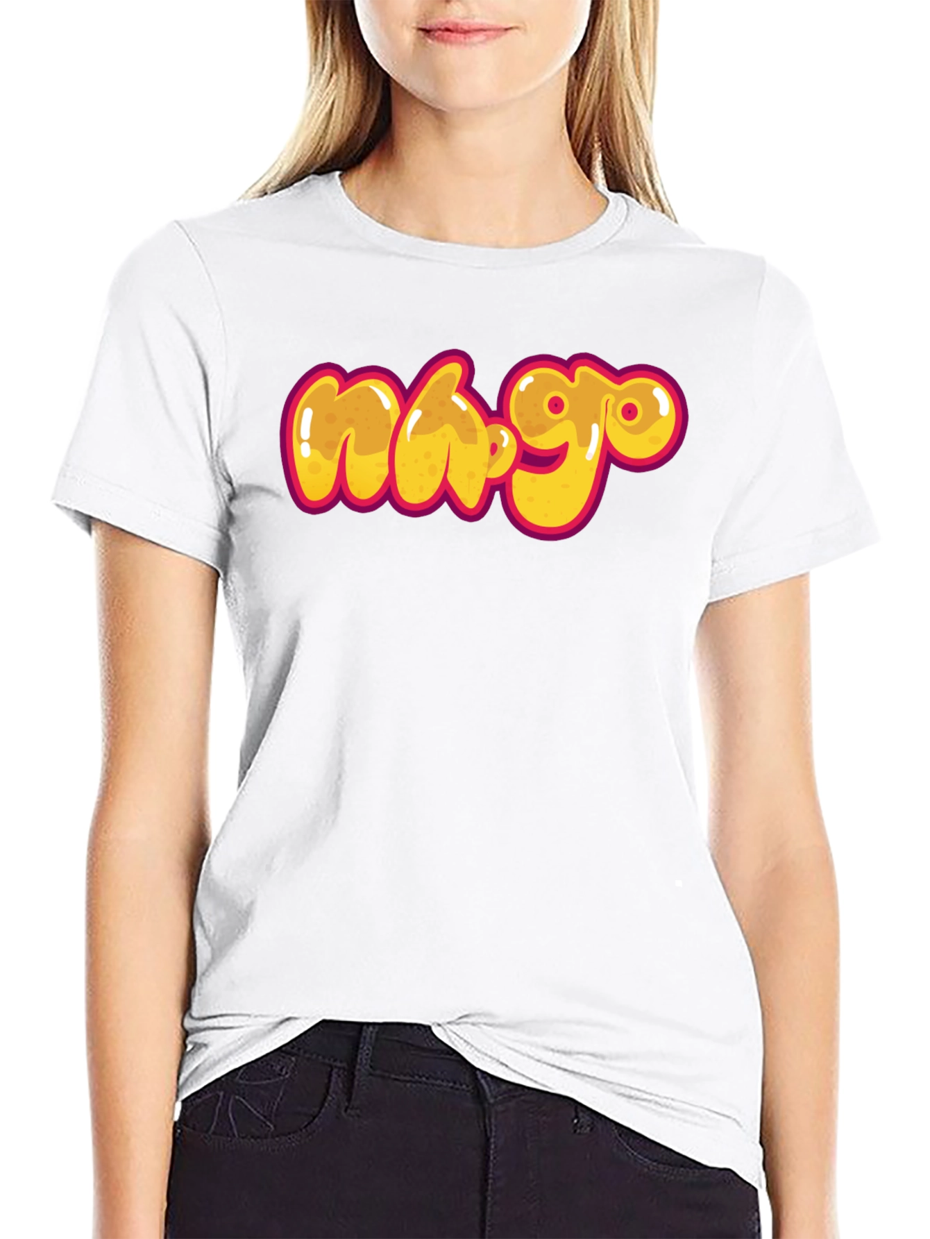 Black Graphic Tee - Cartoon Graffiti Style Print