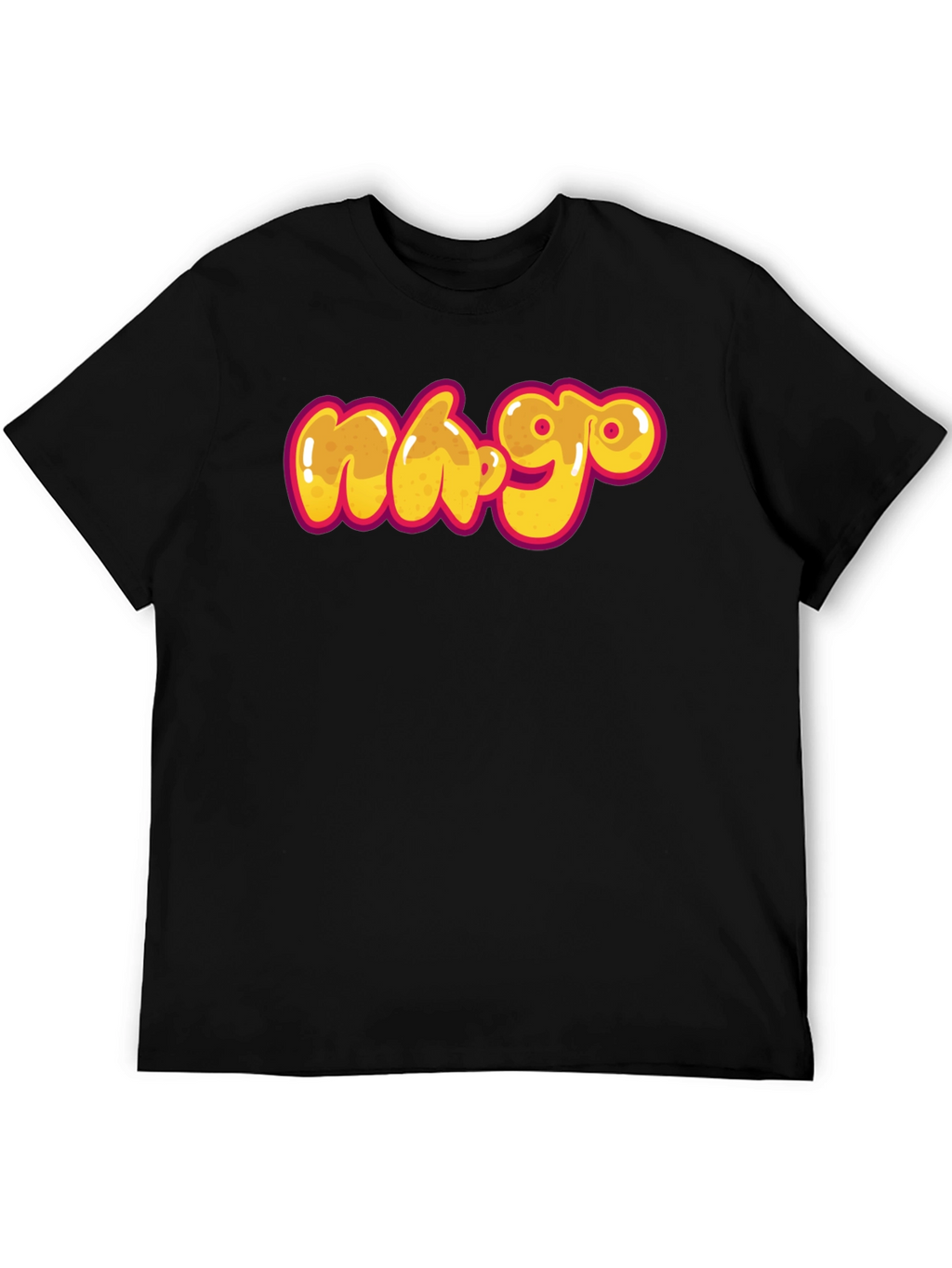Black Graphic Tee - Cartoon Graffiti Style Print