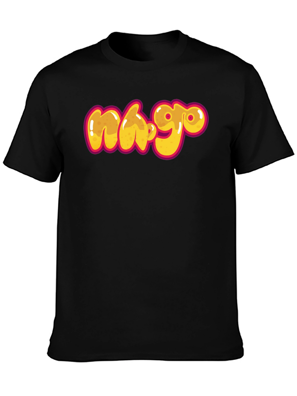 Black Graphic Tee - Cartoon Graffiti Style Print