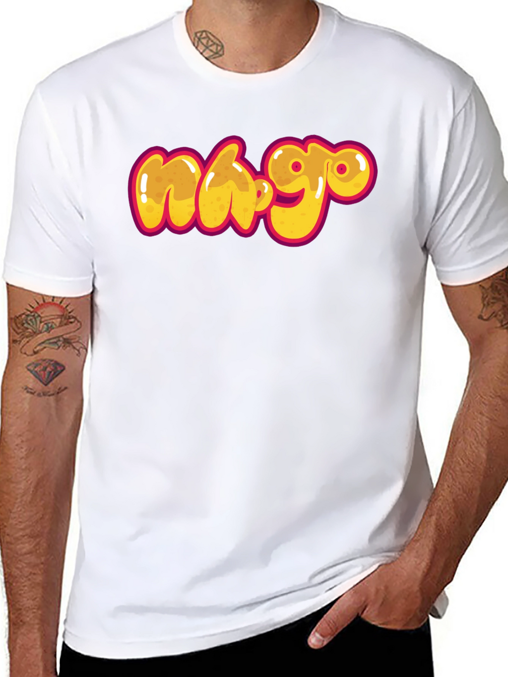 Black Graphic Tee - Cartoon Graffiti Style Print
