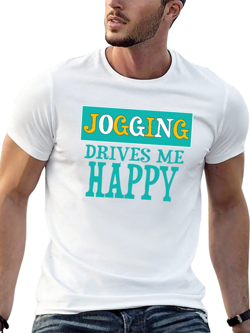 Jogging Drives Me Happy Graphic T-Shirt