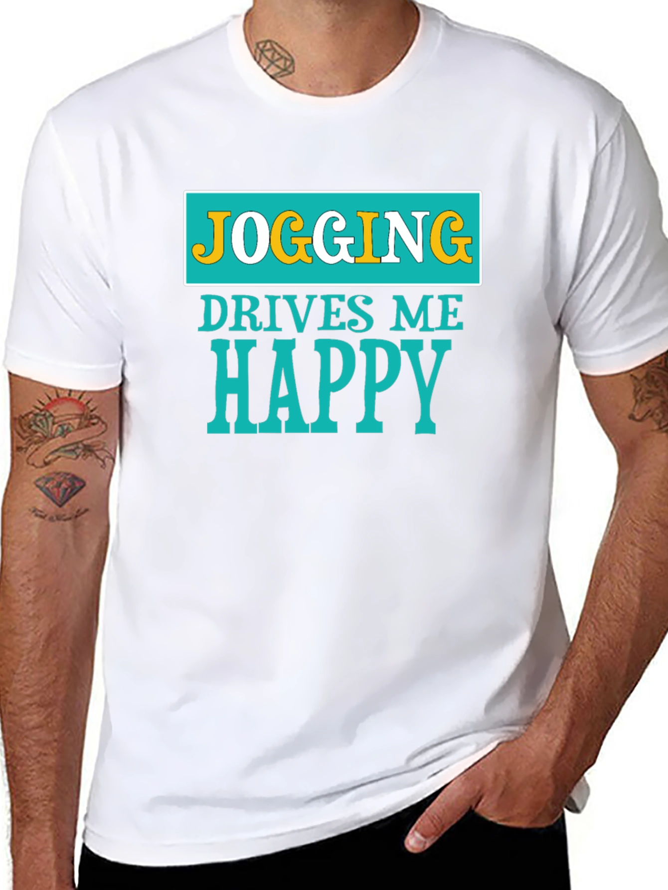 Jogging Drives Me Happy Graphic T-Shirt