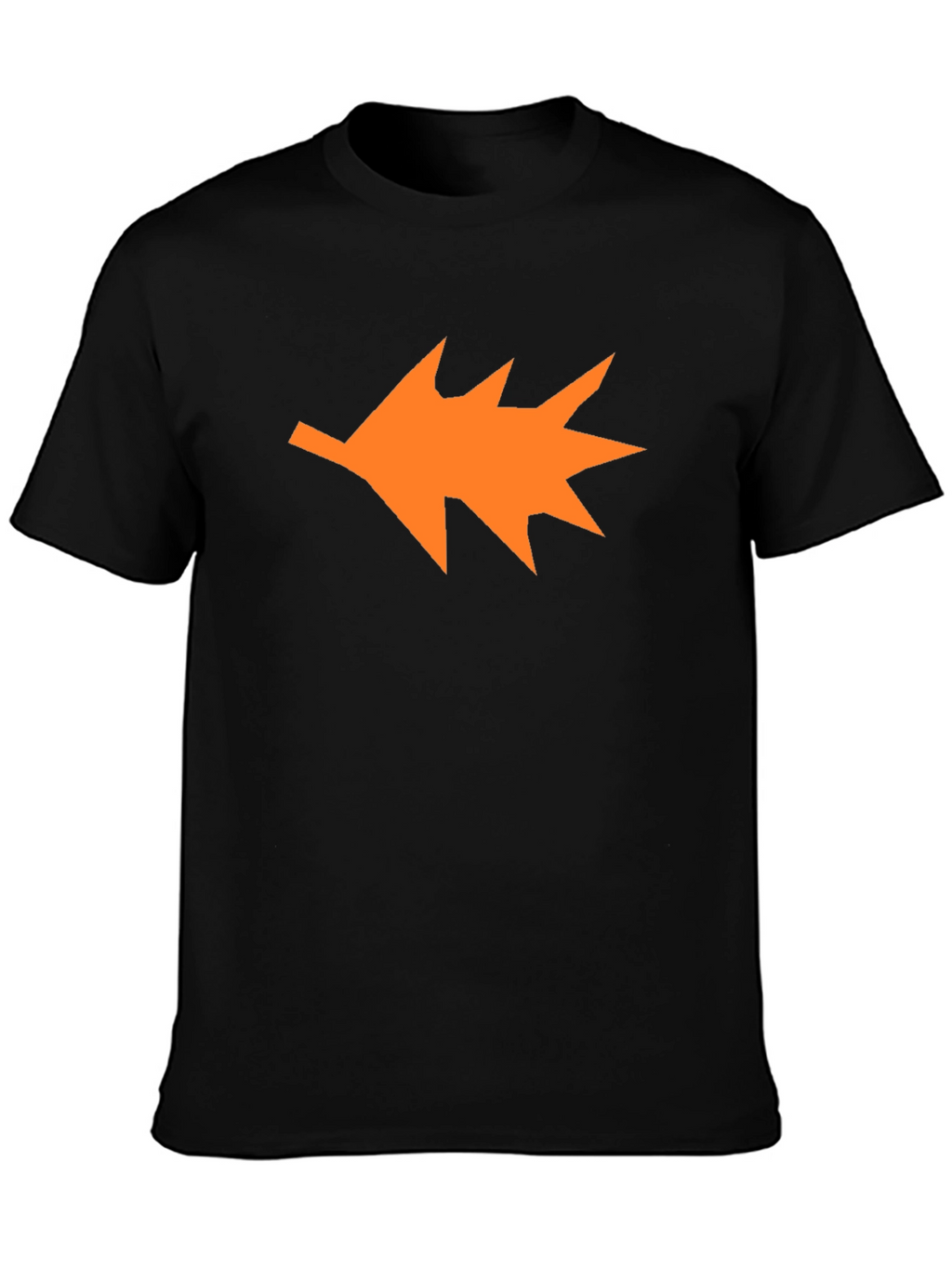 Orange Leaf Graphic Black T-Shirt