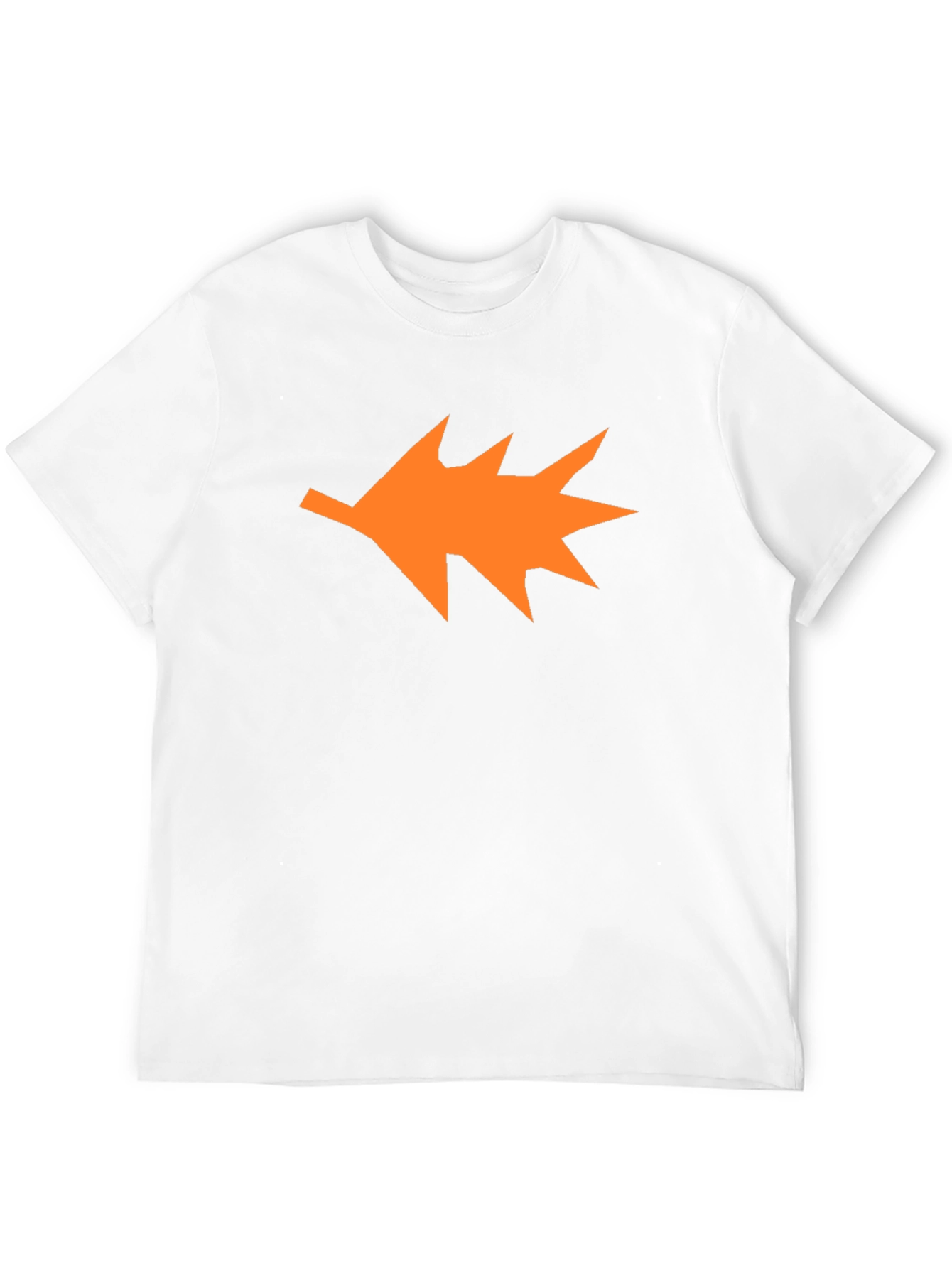 Orange Leaf Graphic Black T-Shirt