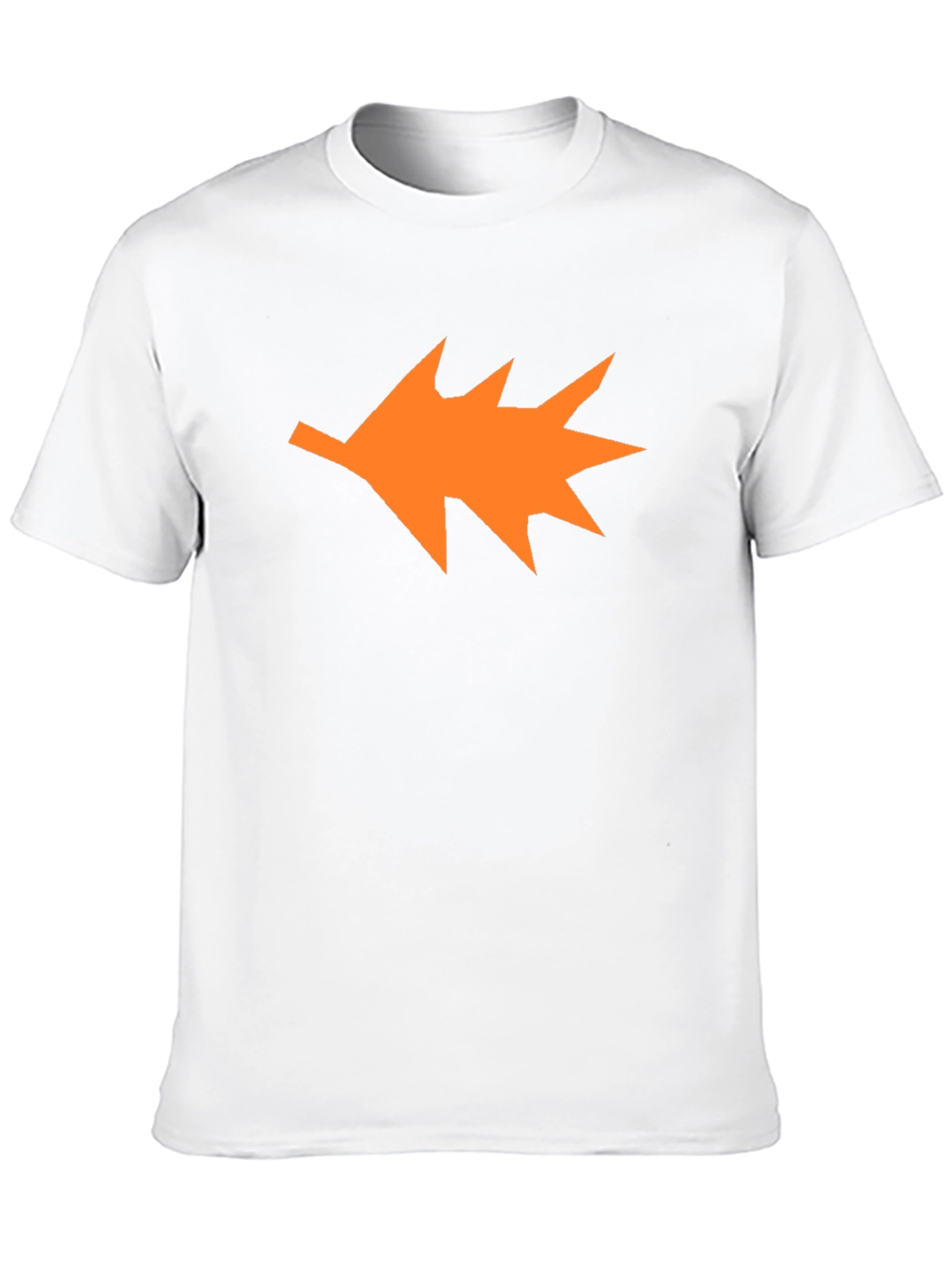 Orange Leaf Graphic Black T-Shirt