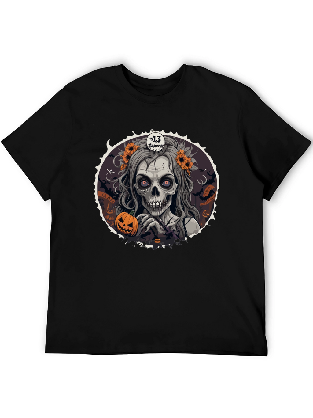 Halloween Zombie Woman Graphic T-Shirt