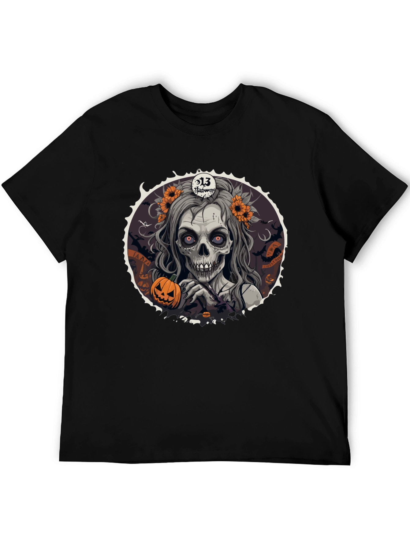 Halloween Zombie Woman Graphic T-Shirt