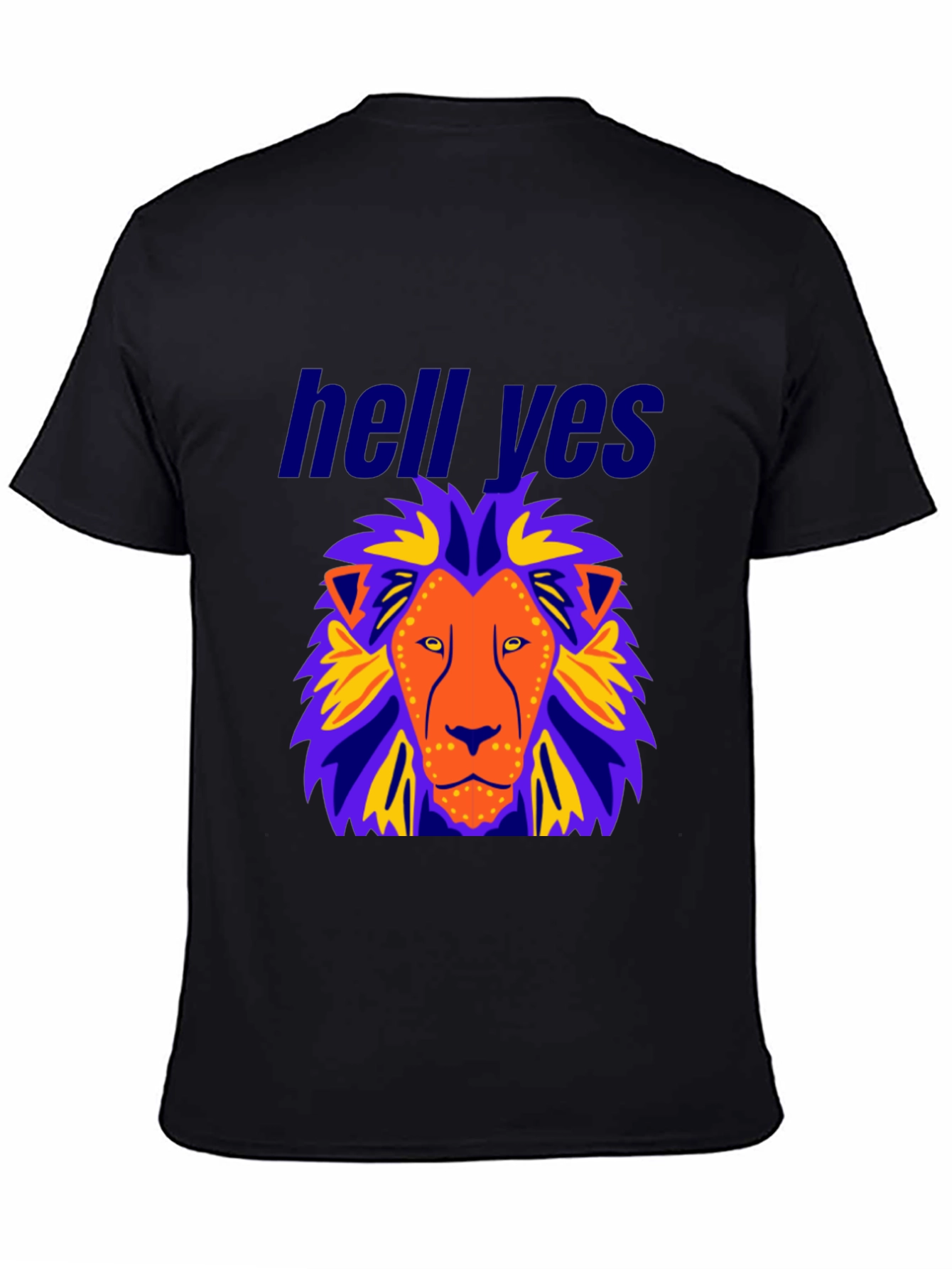 Lion Graphic Black T-Shirt - Hell Yes Design