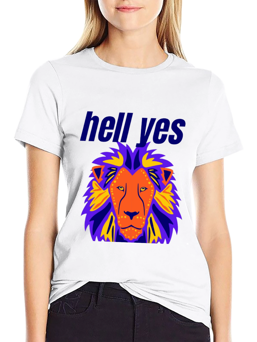 Lion Graphic Black T-Shirt - Hell Yes Design