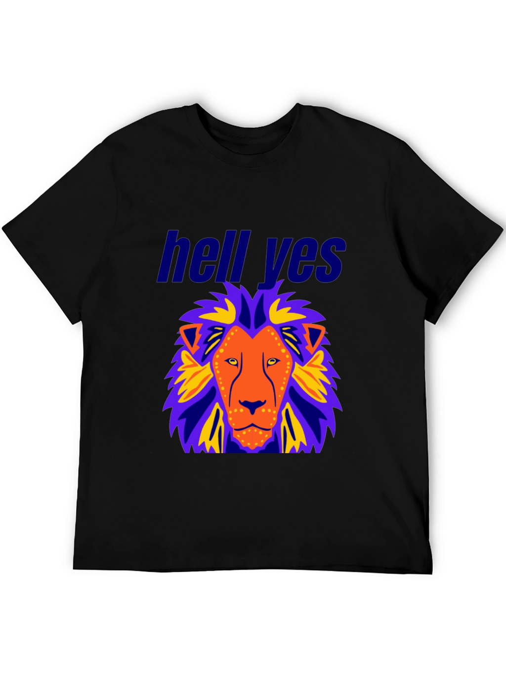 Lion Graphic Black T-Shirt - Hell Yes Design