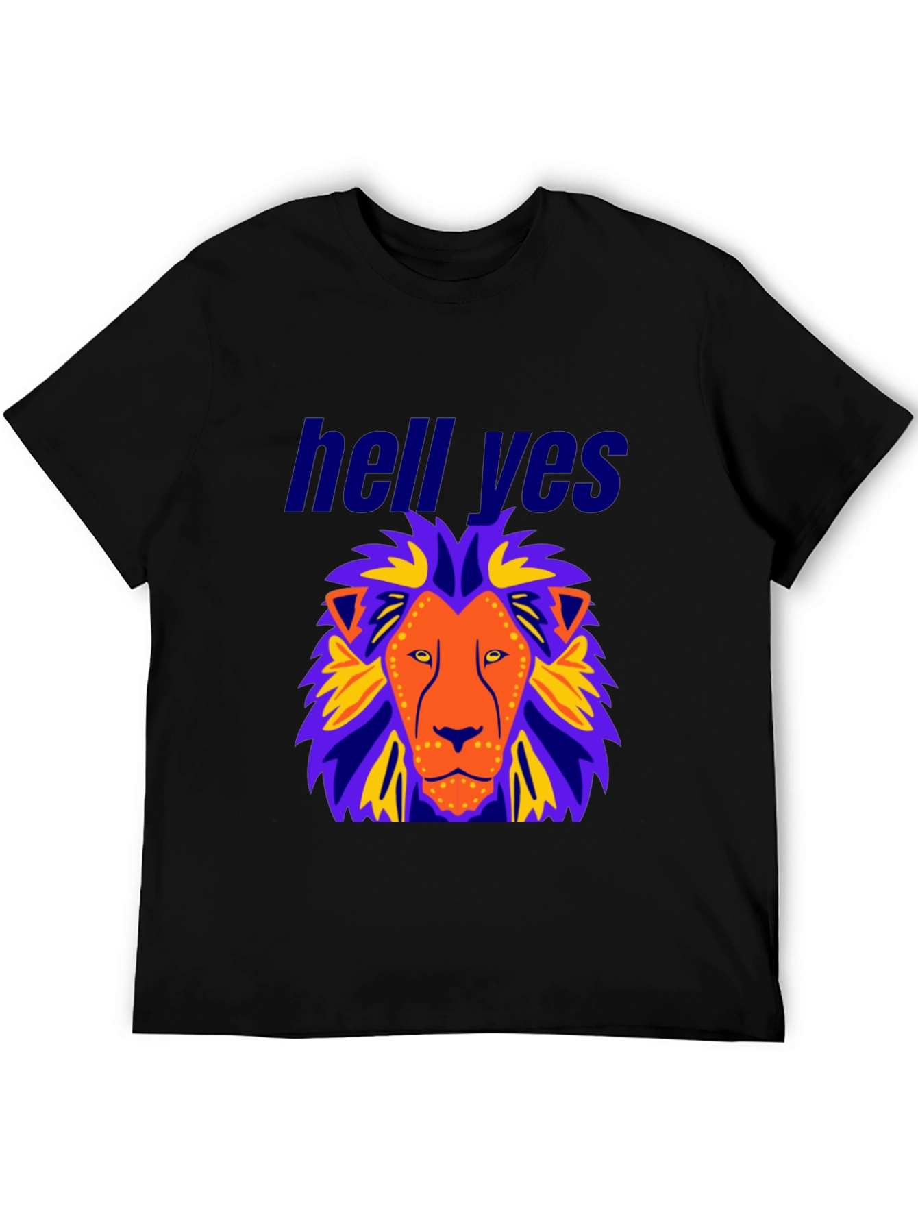 Lion Graphic Black T-Shirt - Hell Yes Design
