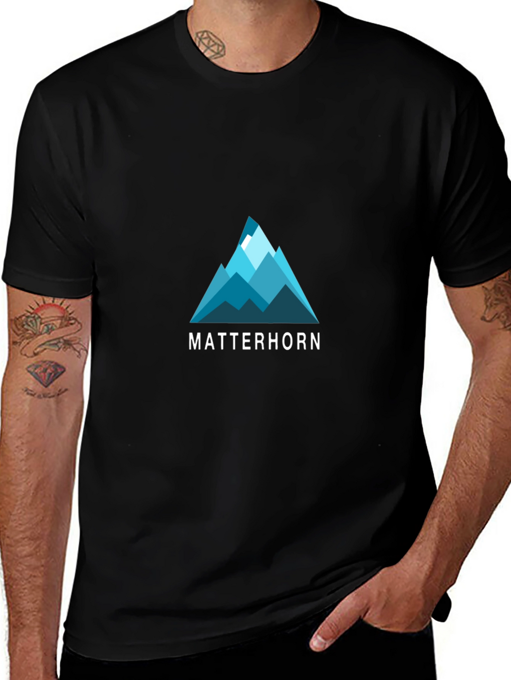 Matterhorn Mountain Graphic T-Shirt - Black
