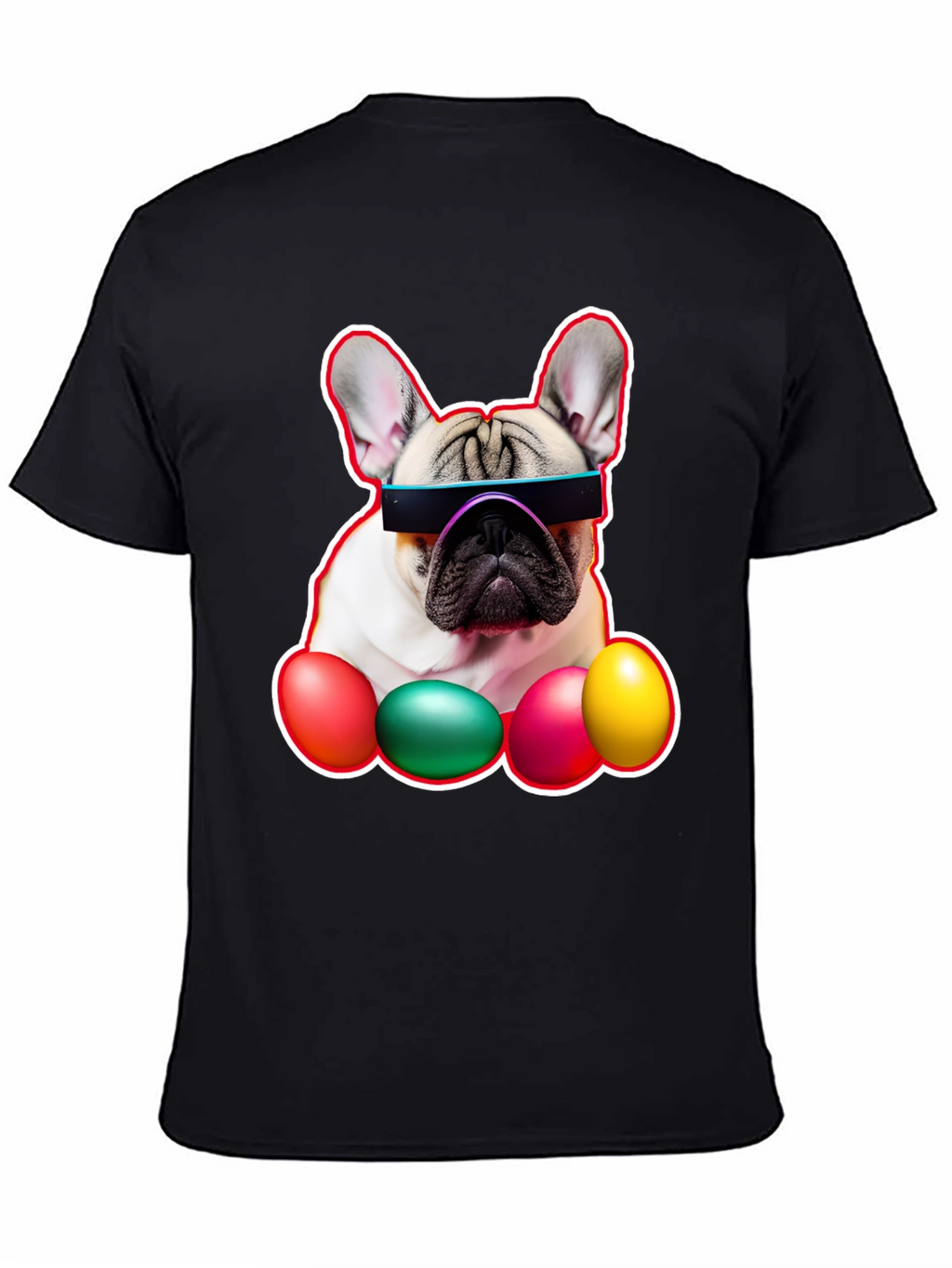 Cool Dog with Easter Eggs Graphic Tee