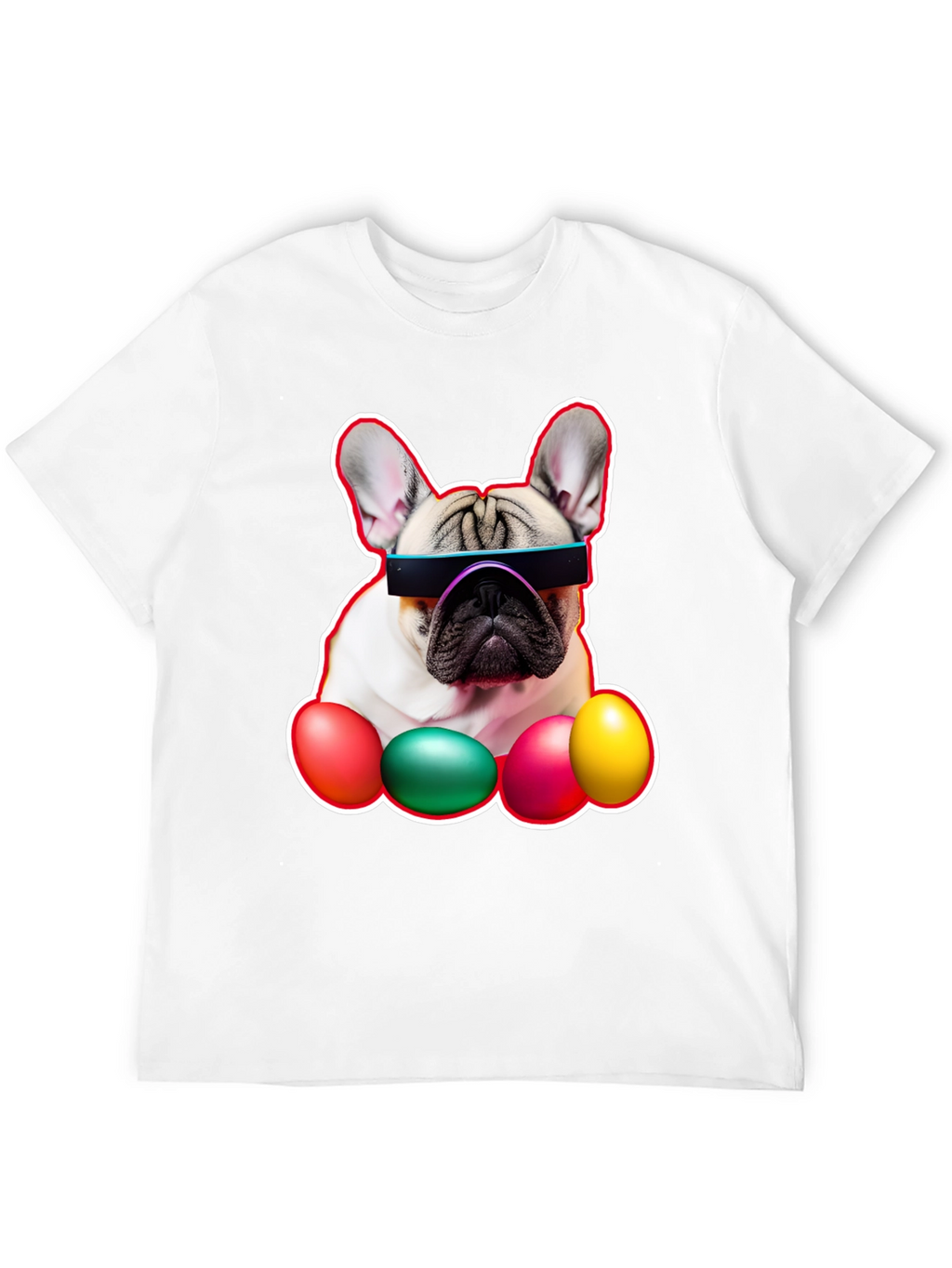 Cool Dog with Easter Eggs Graphic Tee