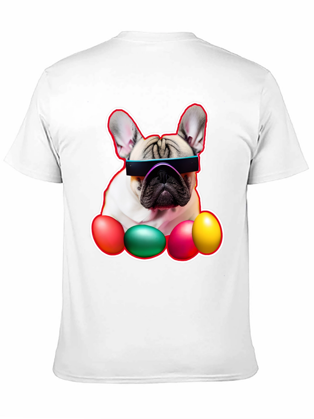 Cool Dog with Easter Eggs Graphic Tee