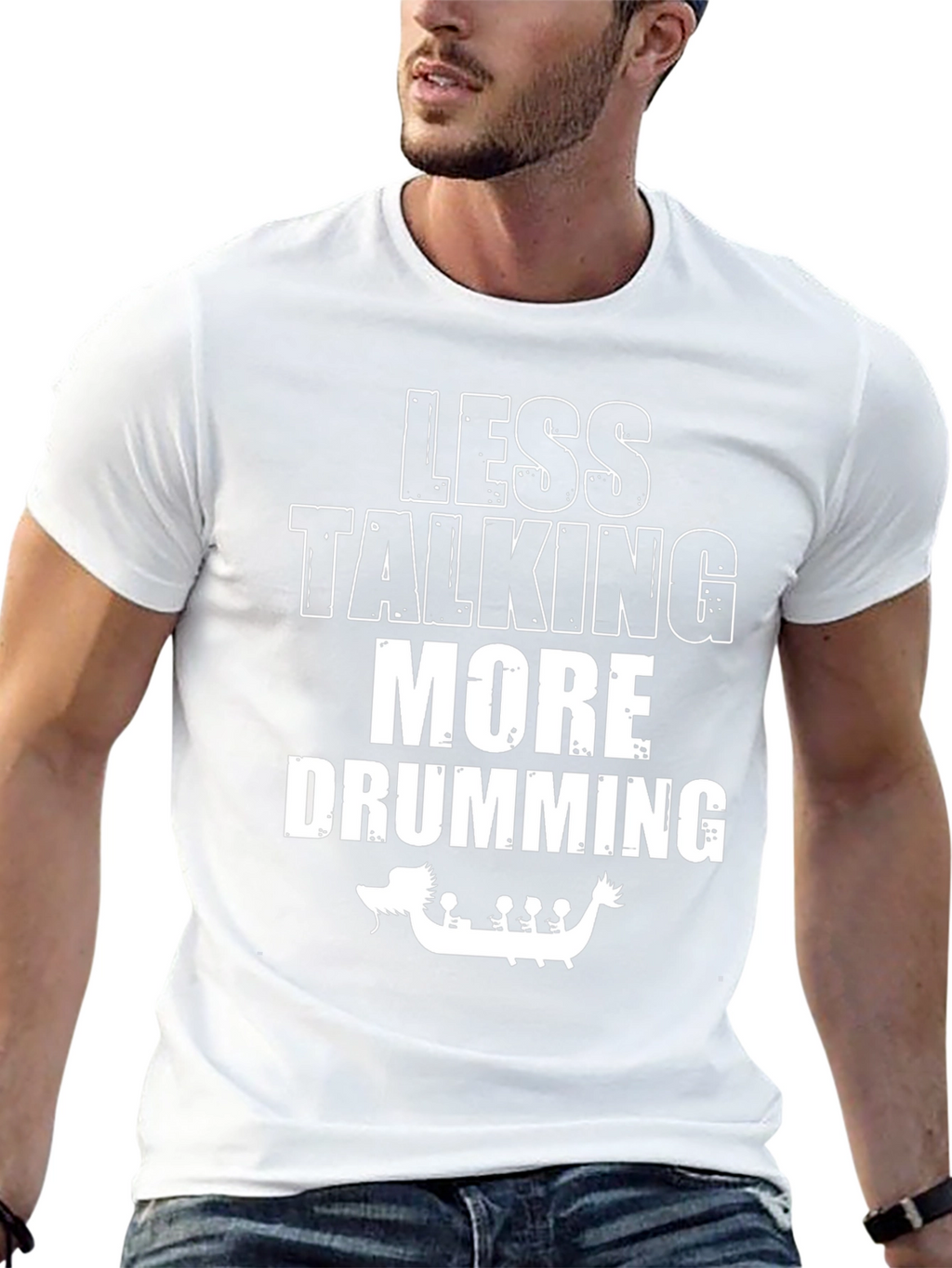 Less Talking More Drumming Black Graphic Tee