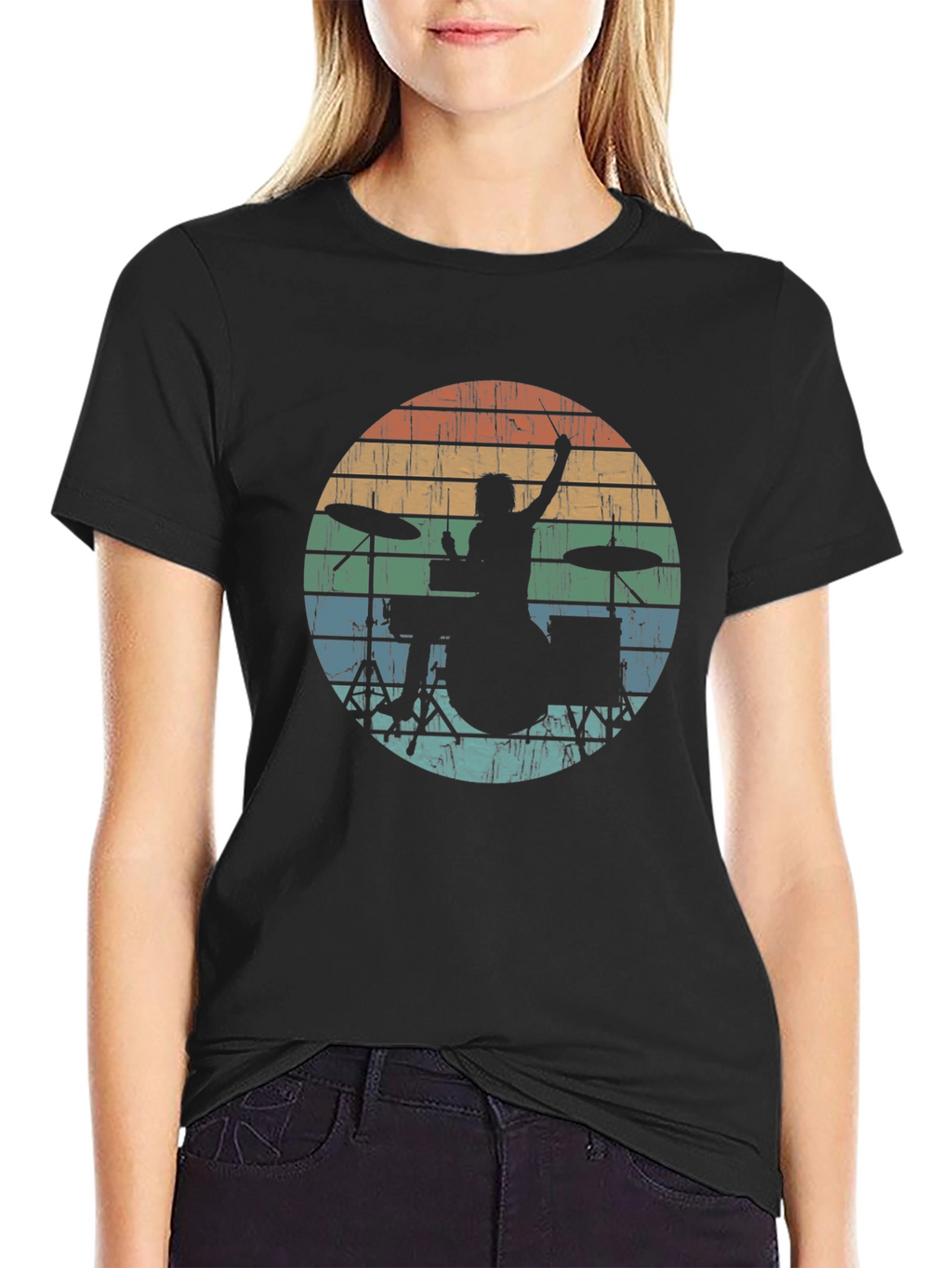 Retro Drummer Silhouette Tee