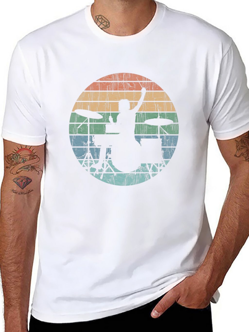 Retro Drummer Silhouette Tee