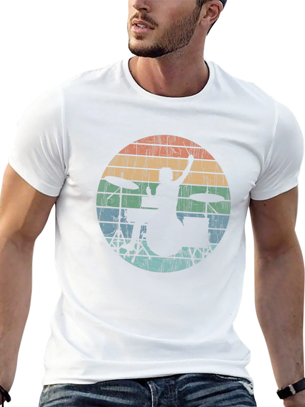 Retro Drummer Silhouette Tee
