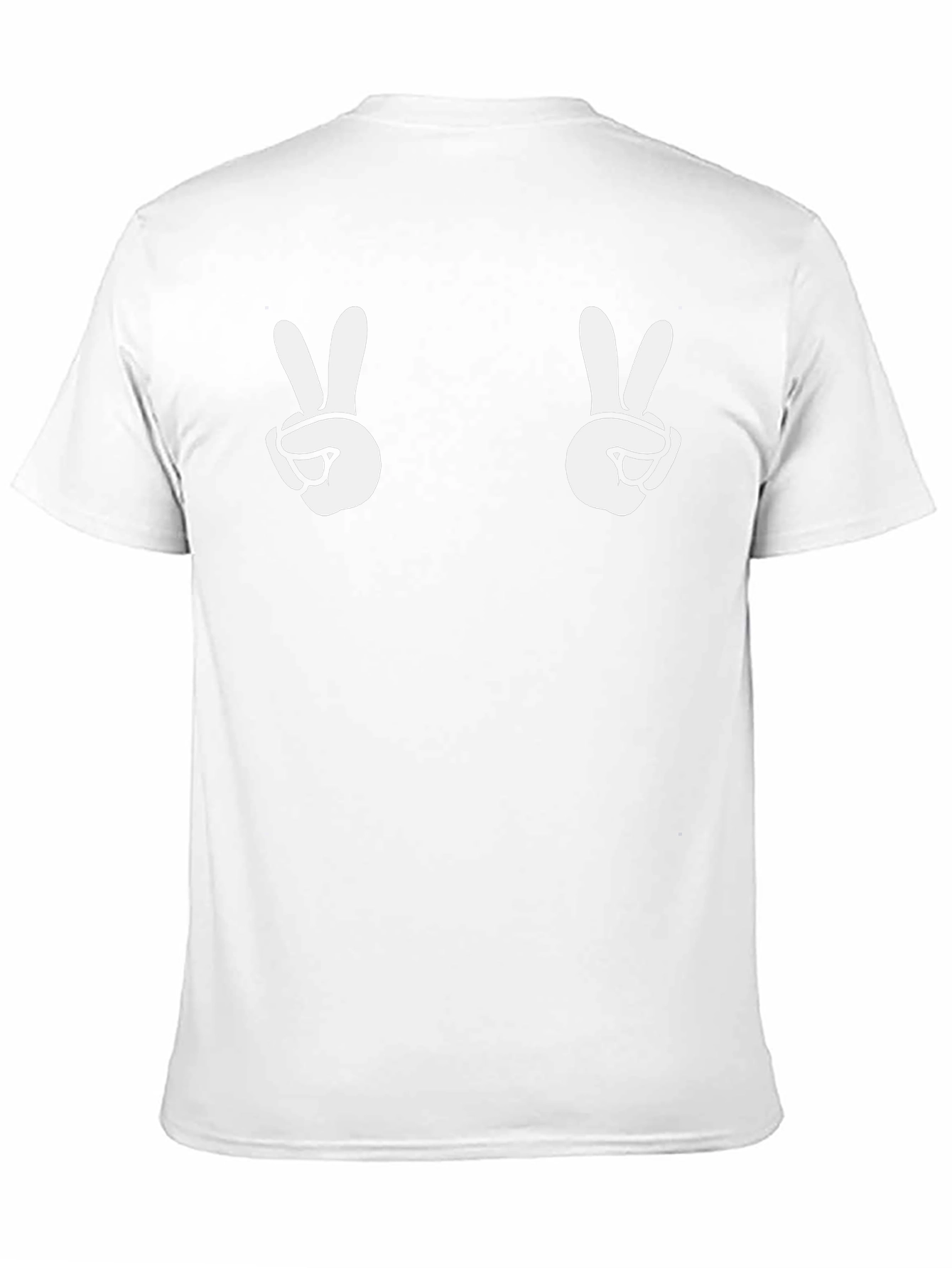 Peace Sign Graphic Tee - Black Cotton Casual Shirt