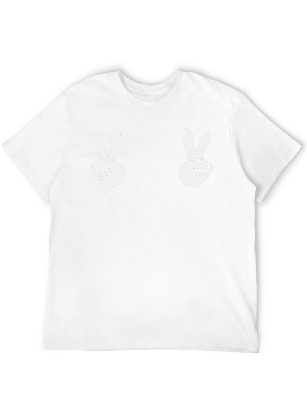 Peace Sign Graphic Tee - Black Cotton Casual Shirt