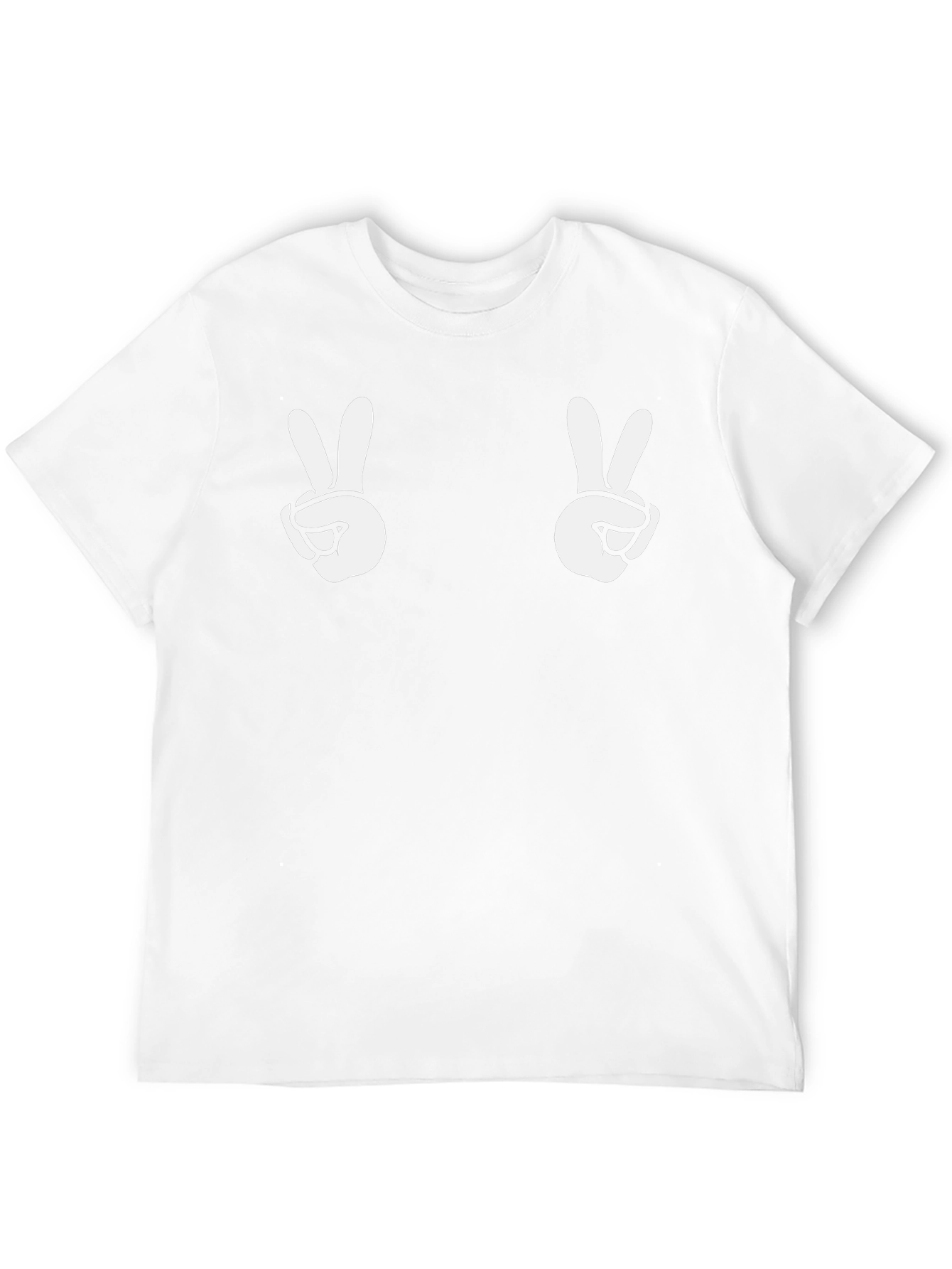 Peace Sign Graphic Tee - Black Cotton Casual Shirt