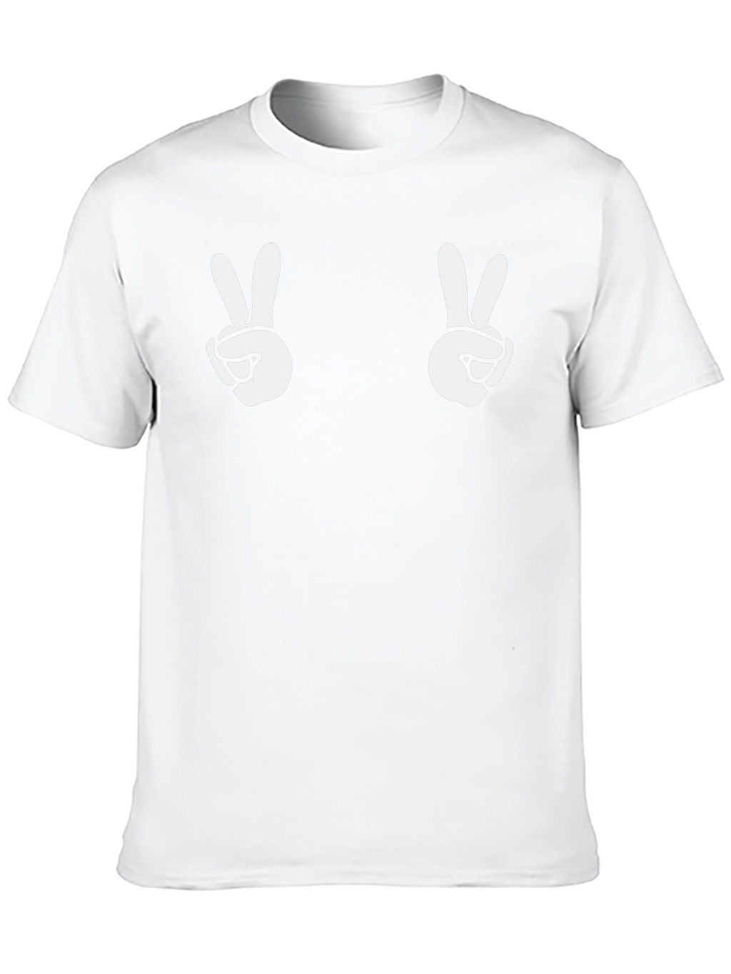 Peace Sign Graphic Tee - Black Cotton Casual Shirt