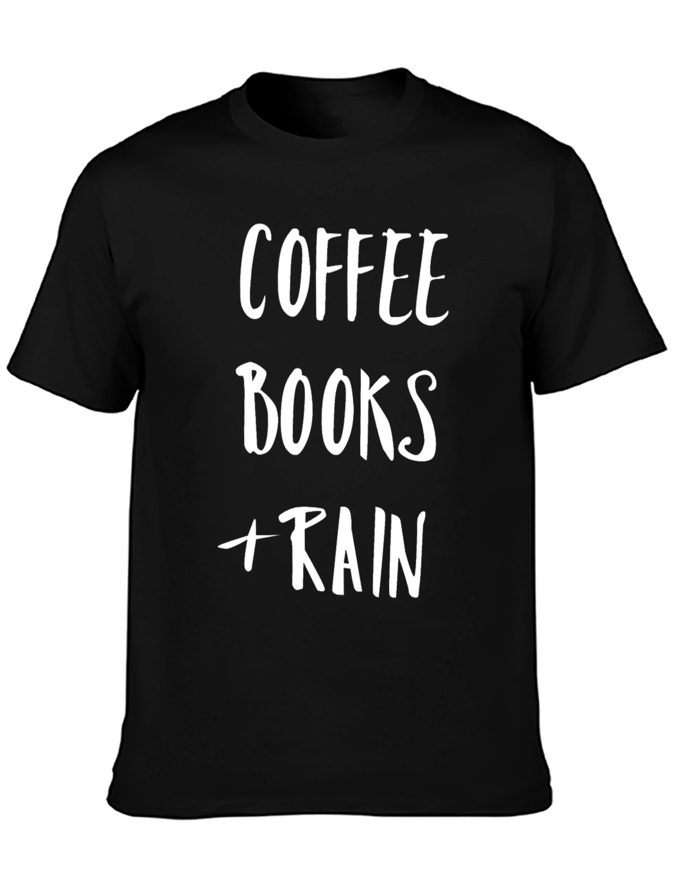 Coffee Books Rain T-Shirt - Cozy Comfort