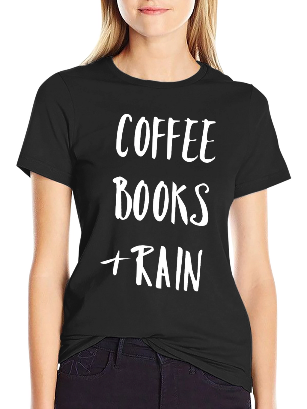 Coffee Books Rain T-Shirt - Cozy Comfort