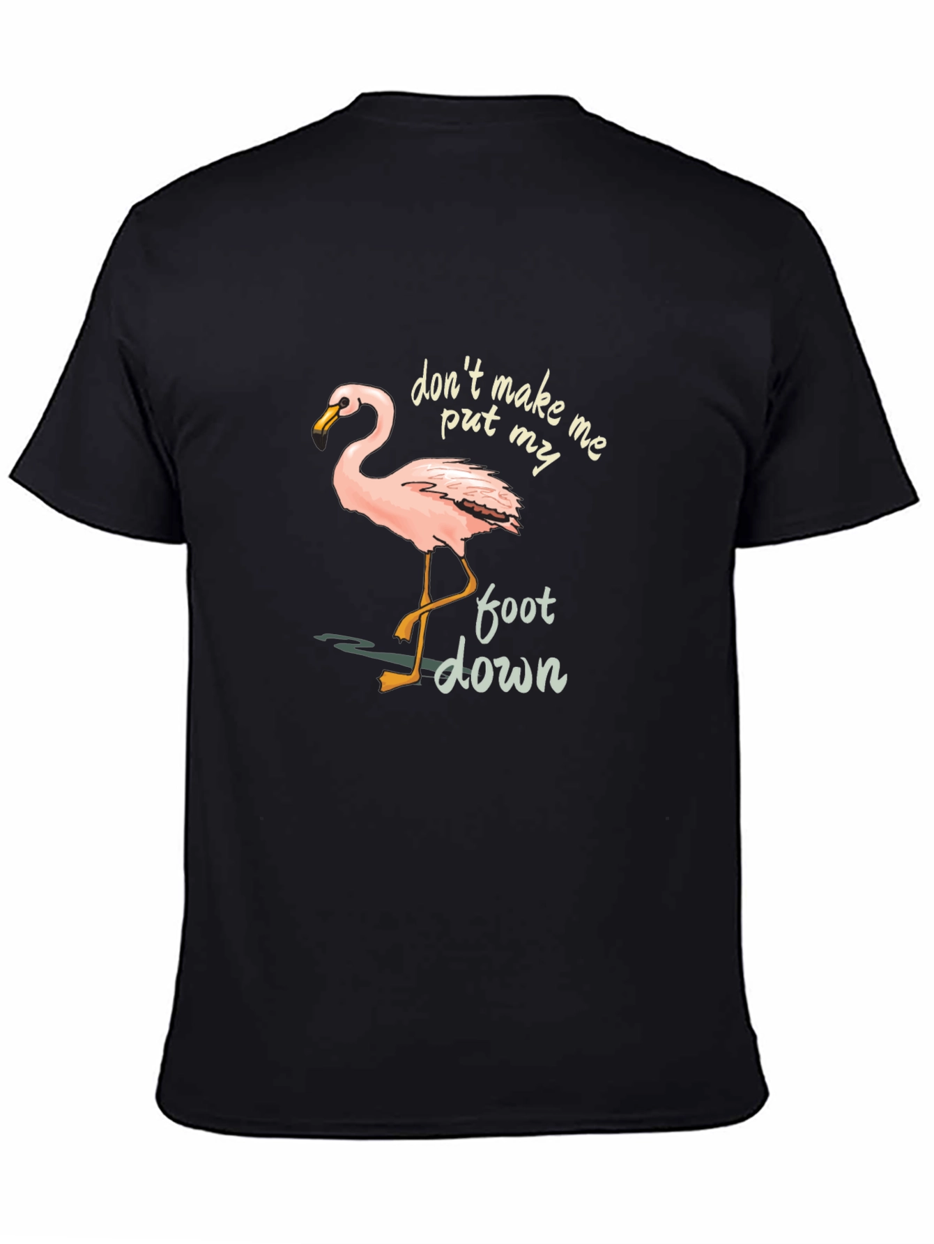 Flamingo Graphic Tee: Dont Make Me Put My Foot Down