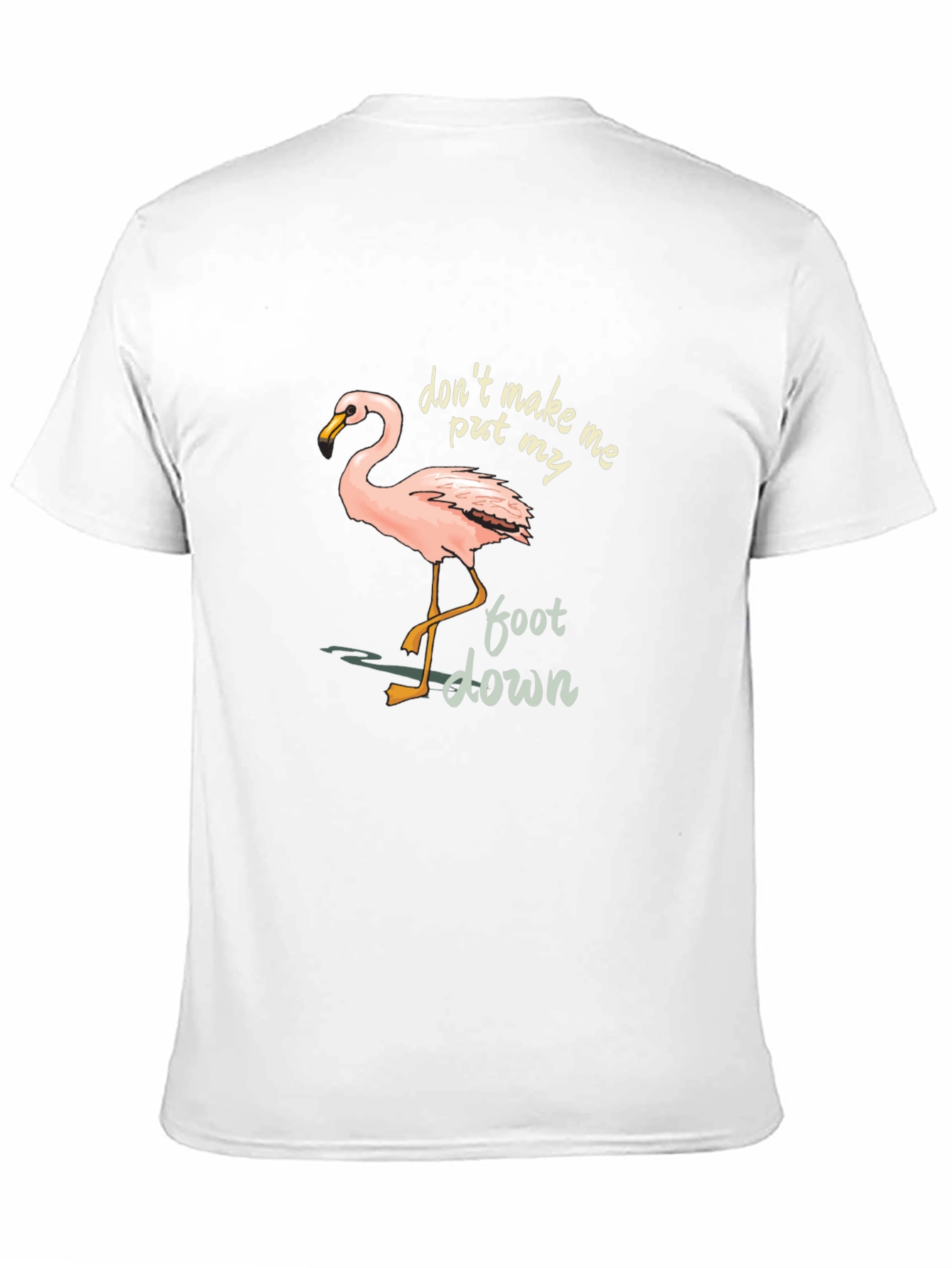 Flamingo Graphic Tee: Dont Make Me Put My Foot Down