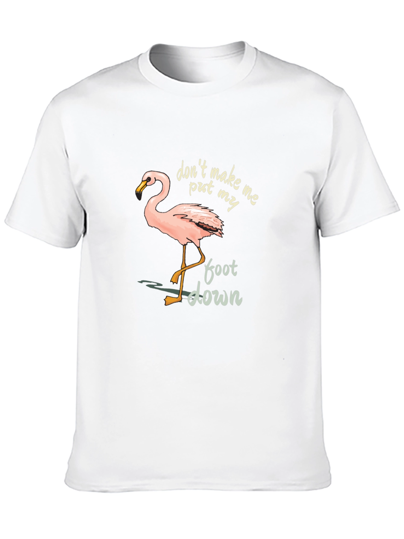 Flamingo Graphic Tee: Dont Make Me Put My Foot Down